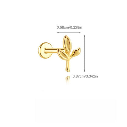ASTM F136 Flower/ Woodpecker/Fish/Butterfly Flatback Cartilage Piercing Earrings