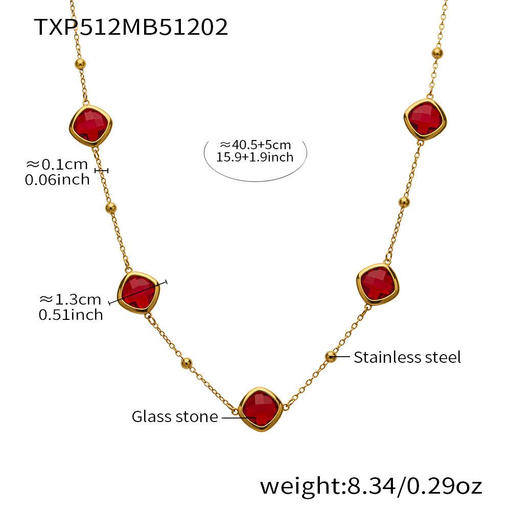 Modern Geometric Glass Jewelry | Stainless Steel Necklaces, Bracelets & Earrings