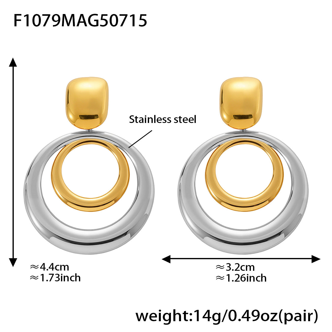 Geometric Multi-Layer Hoop Earrings Stainless Steel Statement Dangle Earrings – High Fashion Modern Jewelry | WANTI Jewelry