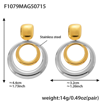 Geometric Multi-Layer Hoop Earrings Stainless Steel Statement Dangle Earrings – High Fashion Modern Jewelry | WANTI Jewelry