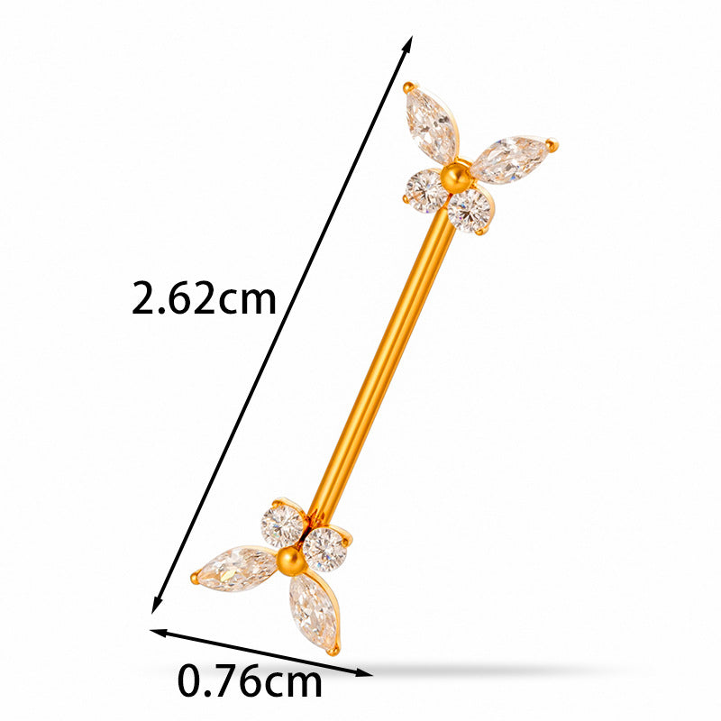 G23 Titanium Nipple Ring with CZ Gem | F136 Implant Grade Barbell Piercing Jewelry