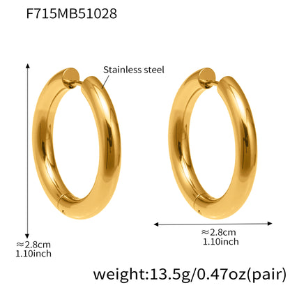 Statement Stainless Steel Hoop Earrings – Bold Geometric Circle Earrings, Modern Minimalist Jewelry for Women