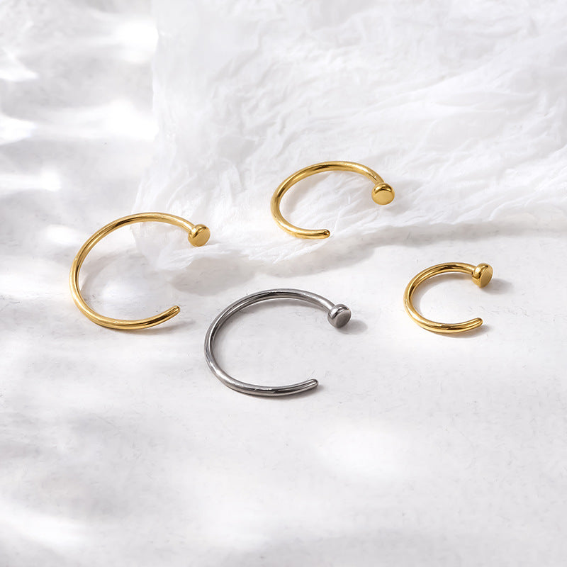 G23/F136 Titanium C-Shaped Nose Hoop Ring for Cartilage Piercing | Hypoallergenic Body Jewelry