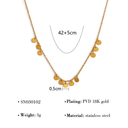 18K Gold Plated Stainless Steel Necklace Collection – Pearl, Tassel & Crystal Pendant Fashion Jewelry