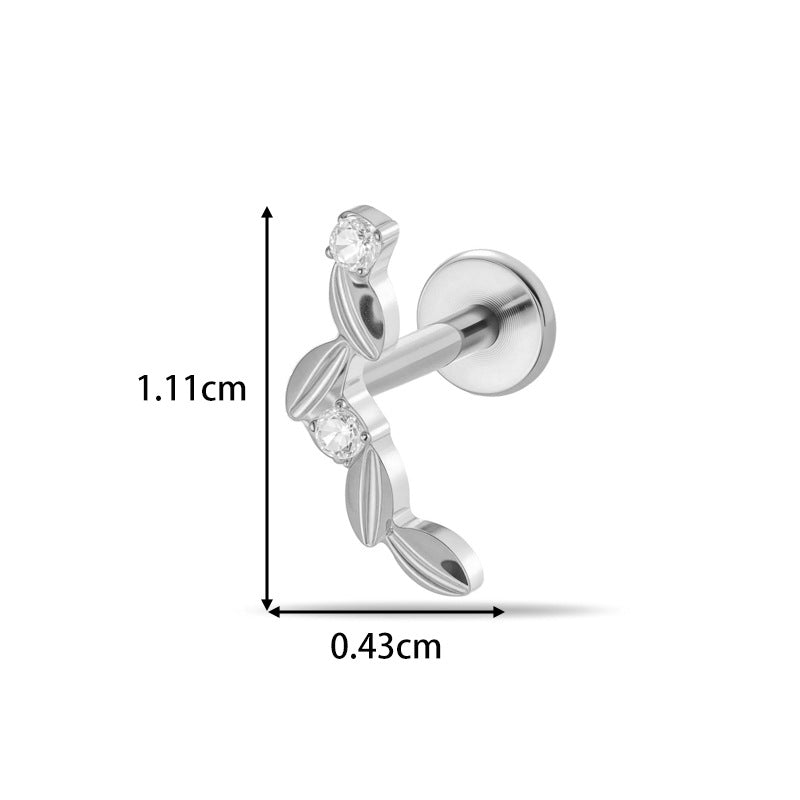 G23/F136 Titanium CZ Labret Studs | Internally Threaded Flat Back Lip & Cartilage Piercing Jewelry