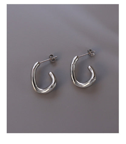 Geometric Circle Stainless Steel Hoop Earrings – Minimalist & Chic Fashion Jewelry
