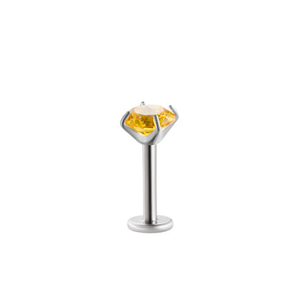 Minimalist Titanium Cartilage Barbell with Zircon – Hypoallergenic Piercing Jewelry