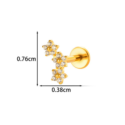 G23 F136 Titanium Geometric Flat Back Labret Stud – Internal Thread Cartilage & Lip Piercing