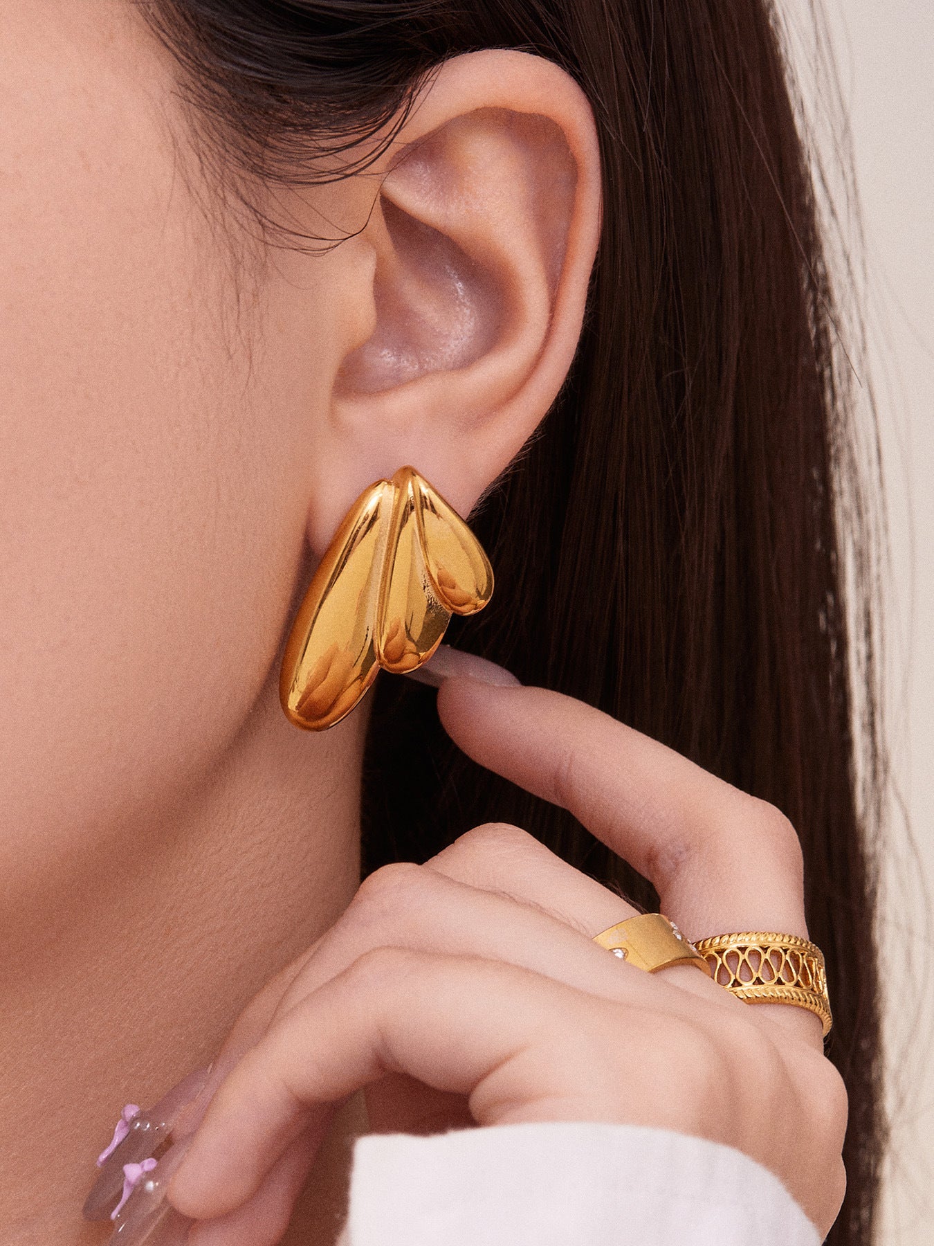 Stainless Steel Wing Earrings – Elegant High-End Statement Fashion Jewelry for Women