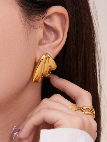 Stainless Steel Wing Earrings – Elegant High-End Statement Fashion Jewelry for Women