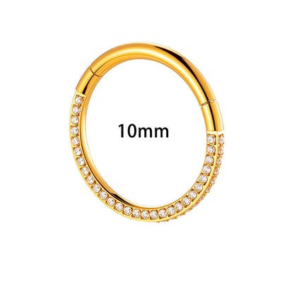 G23/F136 Titanium 1.3mm Closed Hoop with Cubic Zirconia | Nose & Ear Piercing Jewelry