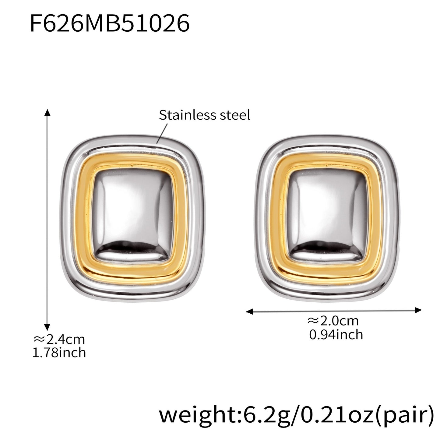 Stainless Steel Retro Geometric Earrings | Figure-8 & Square Shaped Minimalist Hoop Earrings | High-End Fashion Jewelry