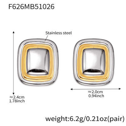 Stainless Steel Retro Geometric Earrings | Figure-8 & Square Shaped Minimalist Hoop Earrings | High-End Fashion Jewelry