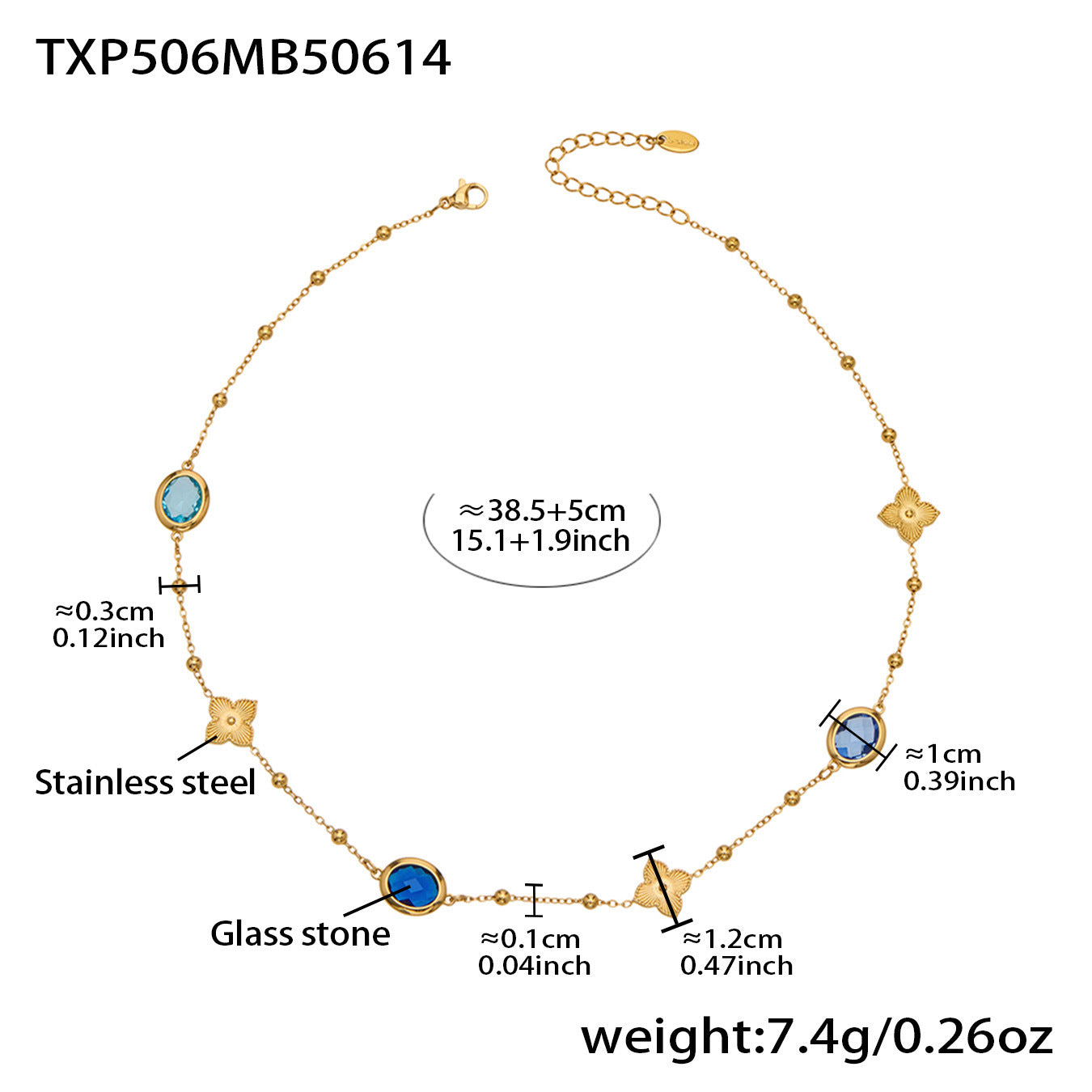 Stainless Steel Oval Gemstone Jewelry Series – Long Pendant Necklace · Bracelet · Drop Earrings | WANTI Jewelry