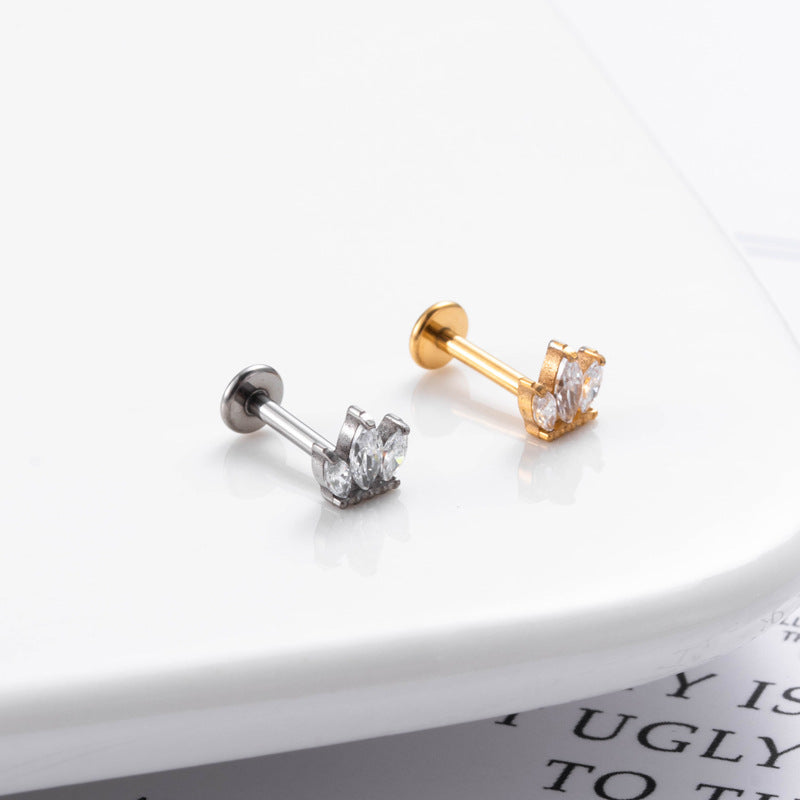 Titanium Zircon Piercing Stud – Hypoallergenic & Minimalist Jewelry