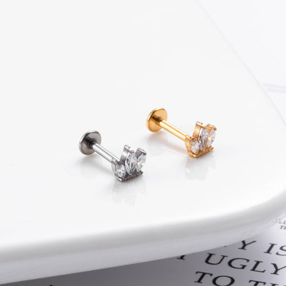 Titanium Zircon Piercing Stud – Hypoallergenic & Minimalist Jewelry