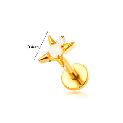 Implant Grade ASTM F136 Titanium Flat Back Stud Earrings Micro Paved CZ Cartilage Helix Tragus Piercing Jewelry Internally Threaded Labret Stud