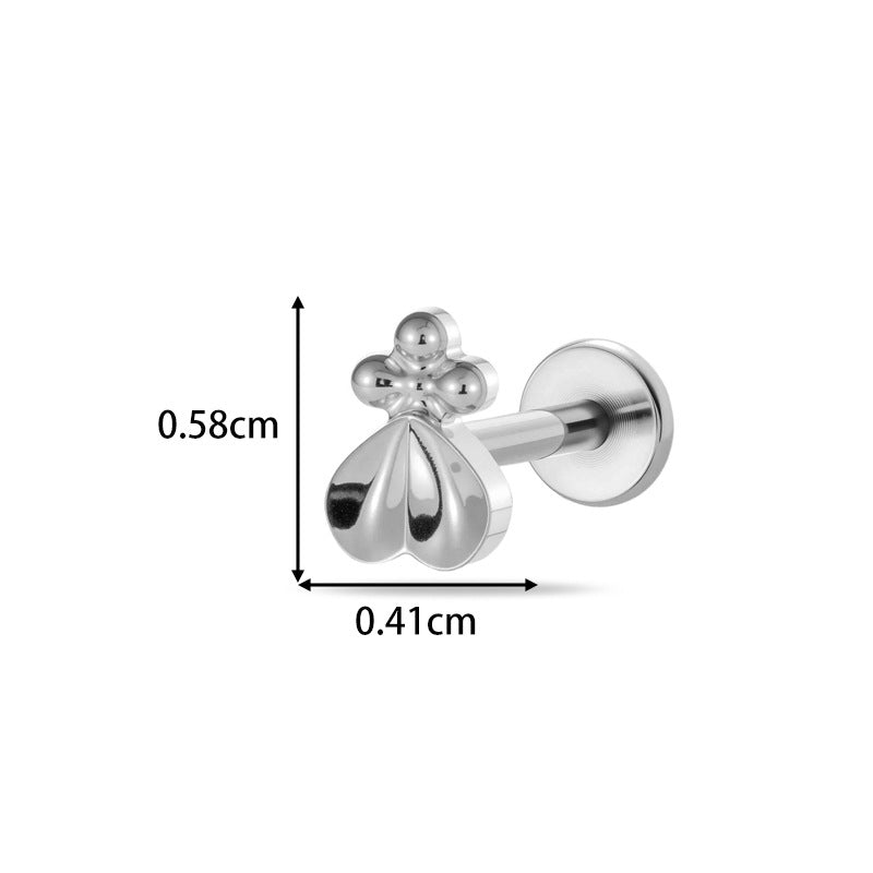 G23/F136 Titanium Internally Threaded Zircon Piercing Jewelry Lip Stud & Cartilage Earring – Elegant Sparkle Design, 1.2×8mm Rod, Gold & Silver