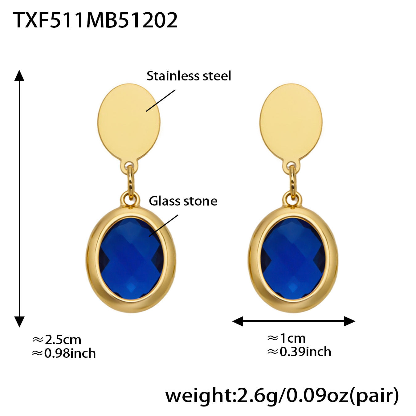 Candy Color Oval Glass Stone Necklace, Bracelet & Earrings Set – Stainless Steel | Fashion Jewelry | Colorful Minimalist Accessories