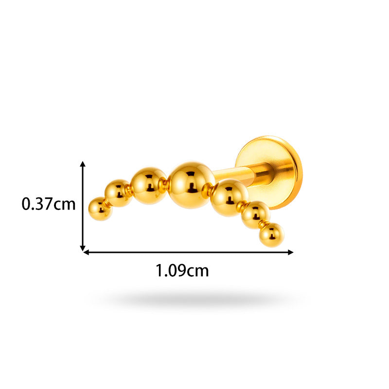Implant Grade G23 ASTM F136 Titanium Geometric Labret Stud | Push Pin Flat Back 16G Lip & Cartilage Piercing Jewelry