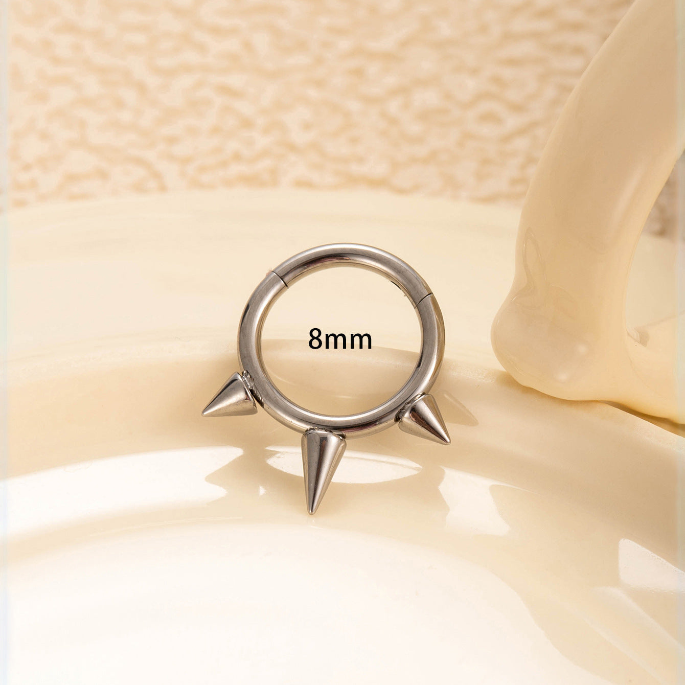 G23 Titanium Spike Hoop Earrings | Hypoallergenic Hinged Clicker Piercing Jewelry for Men & Women