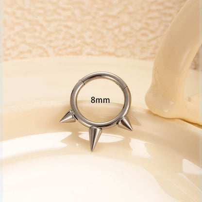 G23 Titanium Spike Hoop Earrings | Hypoallergenic Hinged Clicker Piercing Jewelry for Men & Women