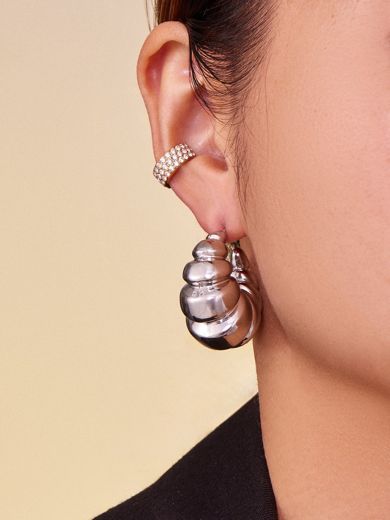 Twisted Horn Bag Hoop Earrings Set – High-Quality Stainless Steel Minimalist Statement Jewelry | WANTI Jewelry