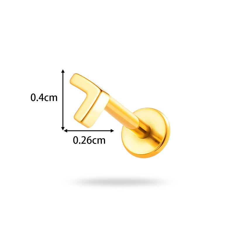 Implant Grade G23 ASTM F136 Titanium Geometric Labret Stud | Push Pin Flat Back 16G Lip & Cartilage Piercing Jewelry
