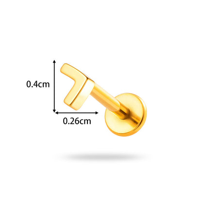 Implant Grade G23 ASTM F136 Titanium Geometric Labret Stud | Push Pin Flat Back 16G Lip & Cartilage Piercing Jewelry