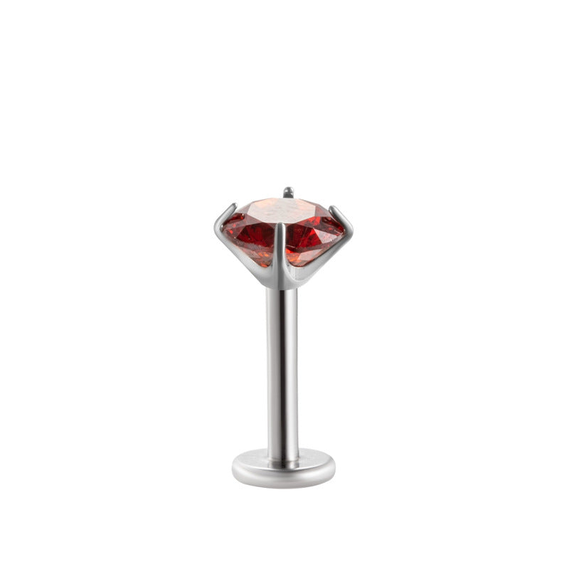 Minimalist Titanium Cartilage Barbell with Zircon – Hypoallergenic Piercing Jewelry