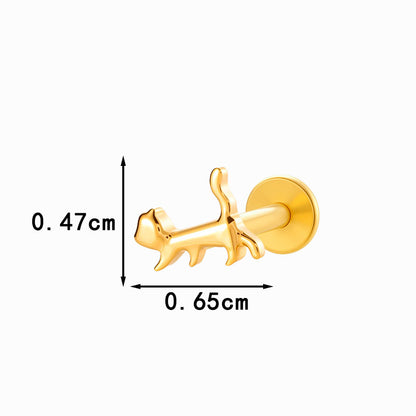 Titanium Internally Threaded Flat Back Piercing Stud for Cartilage
