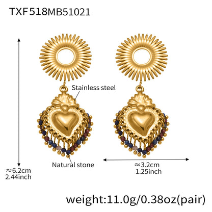 Stainless Steel Strawberry & Sunflower Jewelry Set – Necklace · Bracelet · Earrings