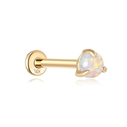 14K Gold Pearl Stud Earrings – Minimalist & Stackable Design