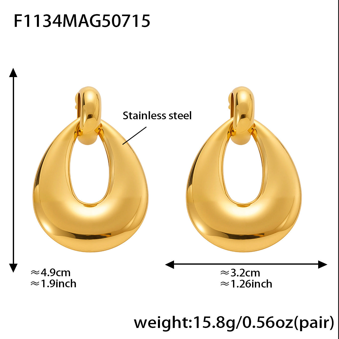 Geometric Multi-Layer Hoop Earrings Stainless Steel Statement Dangle Earrings – High Fashion Modern Jewelry | WANTI Jewelry