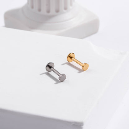 G23 Titanium Push-In Flat Back Stud – Hypoallergenic Cartilage Piercing Earring