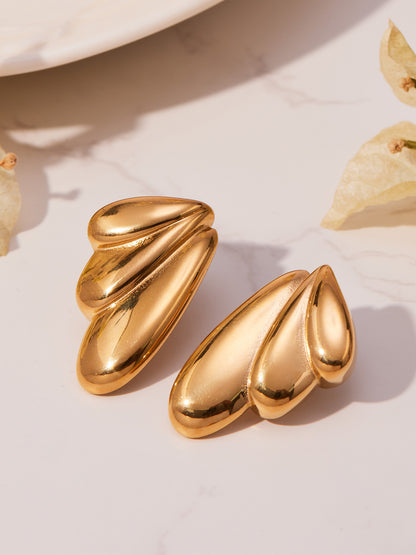 Stainless Steel Wing Earrings – Elegant High-End Statement Fashion Jewelry for Women