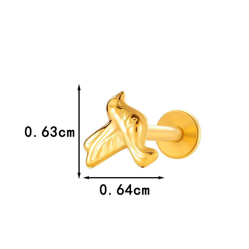 Pure Titanium Animal-Shaped Stud Earrings for Cartilage Piercing | G23/F136 Hypoallergenic
