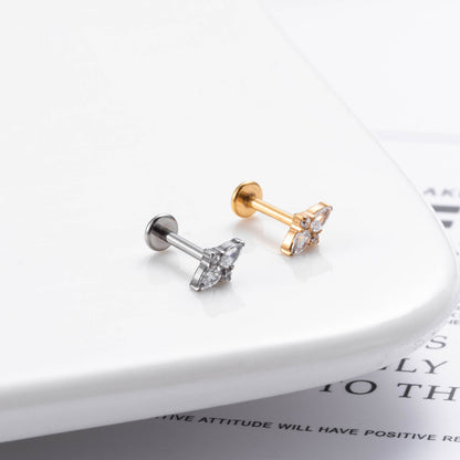 Titanium Zircon Piercing Stud – Hypoallergenic & Minimalist Jewelry