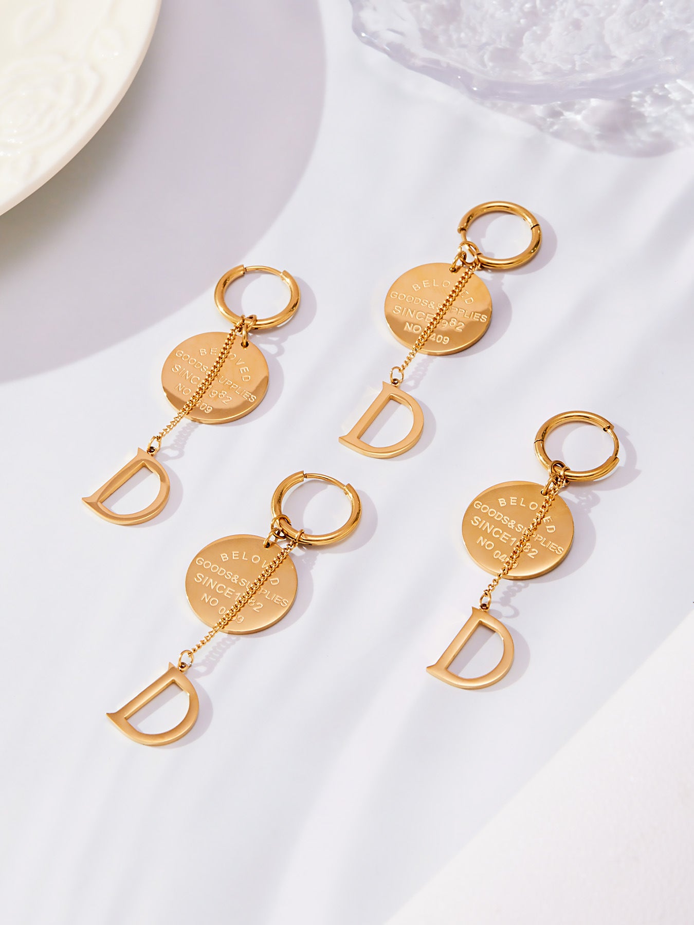 Stainless Steel Geometric D-Shape Tassel Earrings – Modern Minimalist Long Drop Dangle Earrings for Women | WANTI Fashion Jewelry