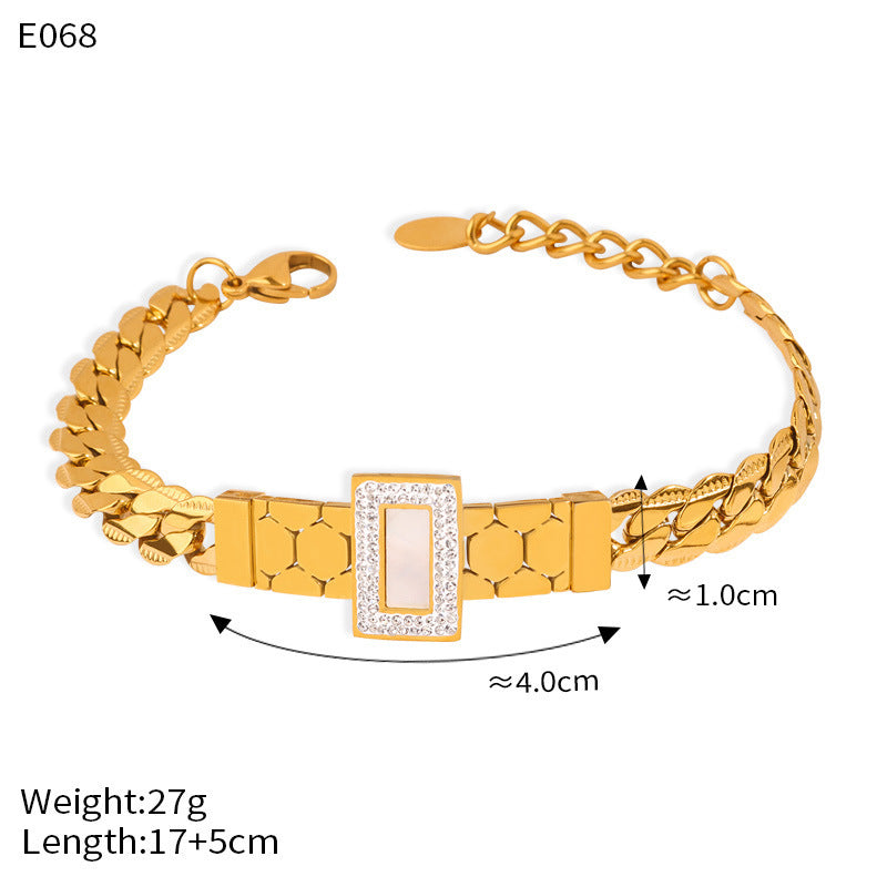 Trendy Stainless Steel Chain Jewelry Set – Rings, Bracelet, Earrings, Necklace & Bangle