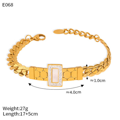 Trendy Stainless Steel Chain Jewelry Set – Rings, Bracelet, Earrings, Necklace & Bangle