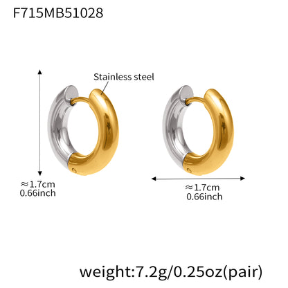 Statement Stainless Steel Hoop Earrings – Bold Geometric Circle Earrings, Modern Minimalist Jewelry for Women
