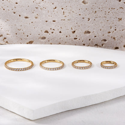 Titanium CZ Hinged Segment Ring Nose Hoop Ear Cartilage Clicker ASTM F136 16G Piercing Jewelry