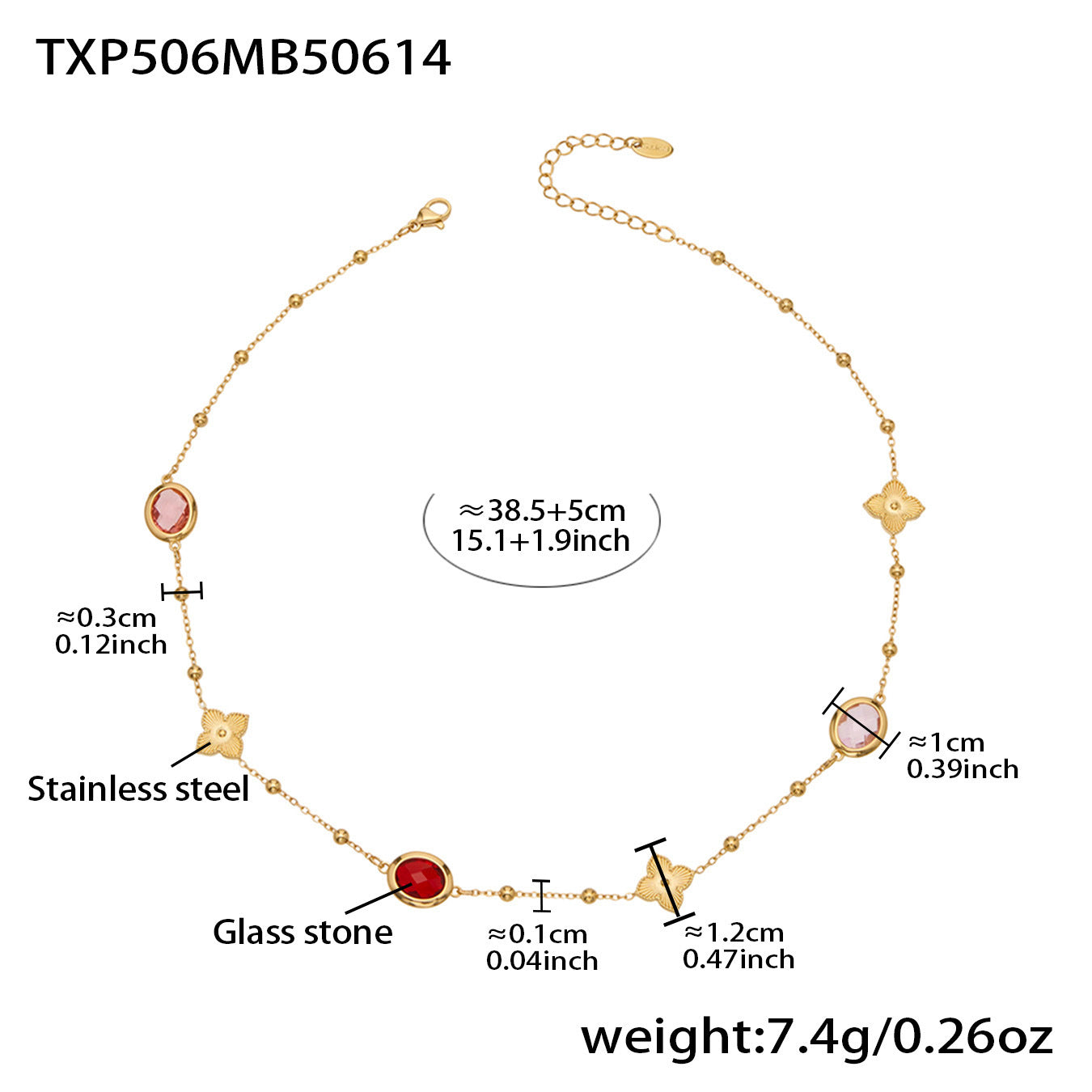 Stainless Steel Oval Gemstone Jewelry Series – Long Pendant Necklace · Bracelet · Drop Earrings | WANTI Jewelry