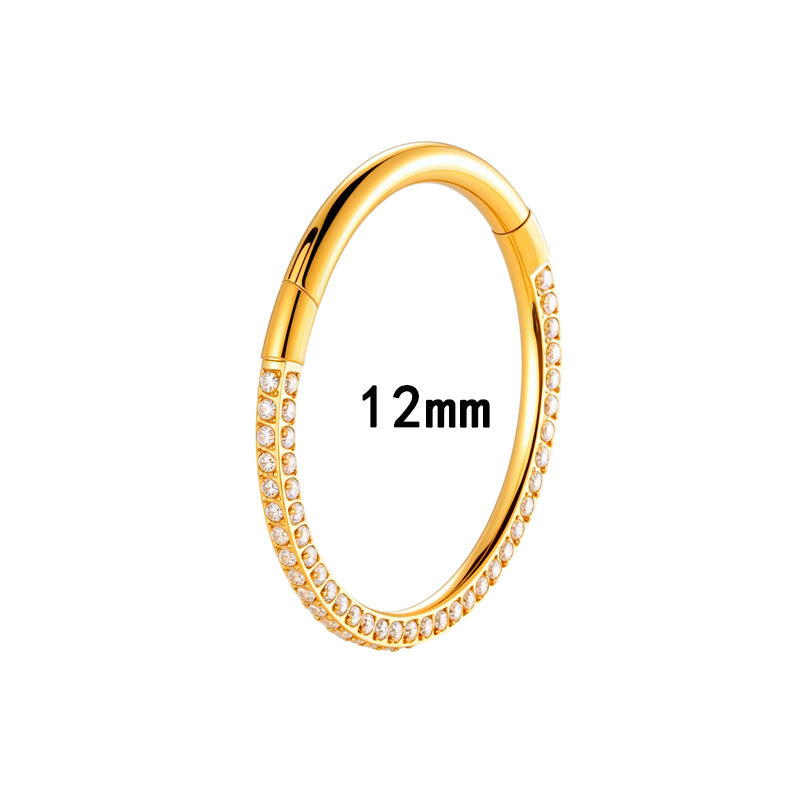 G23/F136 Titanium 1.3mm Closed Hoop with Cubic Zirconia | Nose & Ear Piercing Jewelry