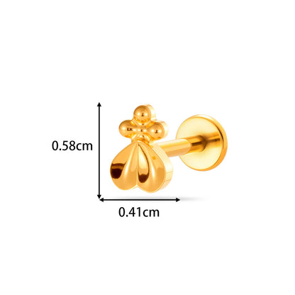G23/F136 Titanium Internally Threaded Zircon Piercing Jewelry Lip Stud & Cartilage Earring – Elegant Sparkle Design, 1.2×8mm Rod, Gold & Silver