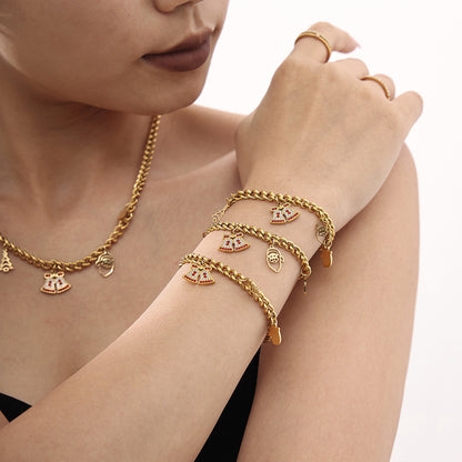 Gold Stainless Steel Christmas Bell Jewelry Set | Necklace, Bracelet & Earrings | Festive Holiday Gift by WANTI Jewelry