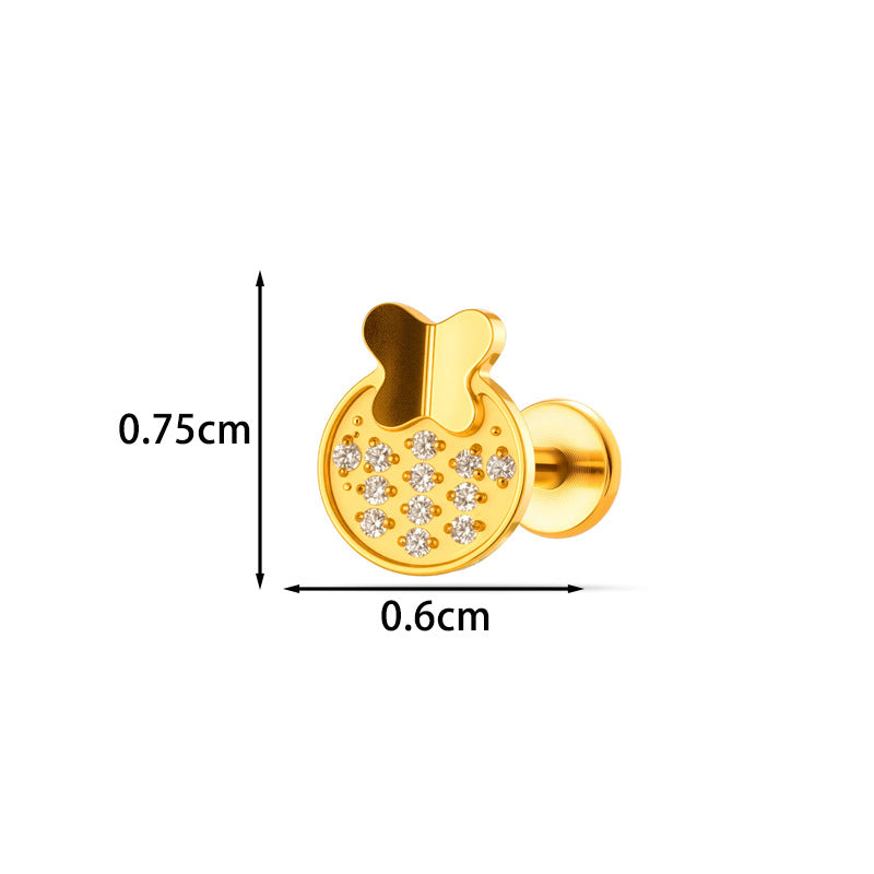 G23/F136 Titanium Internal Thread Lip & Cartilage Studs – Heart, Cross & 10 Classic Designs | Gold & Silver