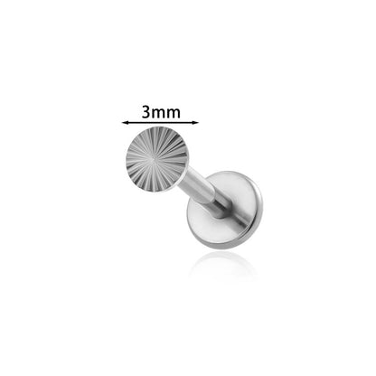 ASTM F136 Titanium Sun Threadless Labret Stud – Push Pin Flat Back Cartilage & Lip Piercing