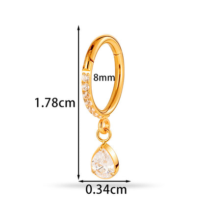 F136 Titanium Zircon Star & Moon Dangle Cartilage Piercing | Lip & Ear Jewelry | Hypoallergenic & Stylish